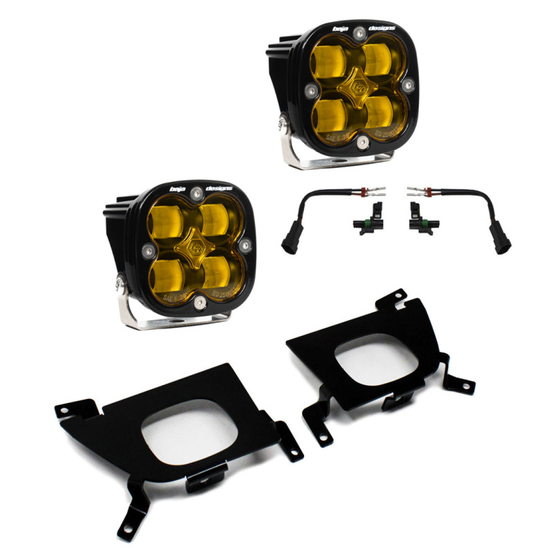 Chevrolet Silverado 1500 Fog Light Pocket Kit - Baja Designs - SAE - Amber - `19-`27